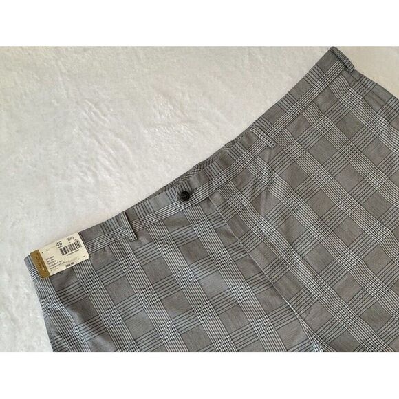 NWT Roundtree Yorke Gold Label BLUE Plaid 48" Premium Shorts Flat‎ Front - Picture 1 of 6